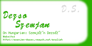 dezso szemjan business card